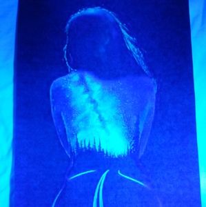 Blacklight print"Her roads know no end"